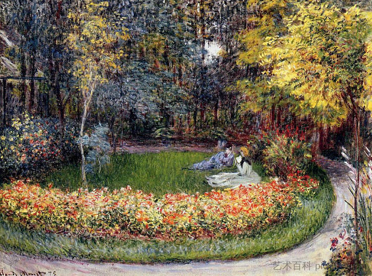 在花园里 In the Garden (1875),克劳德·莫奈