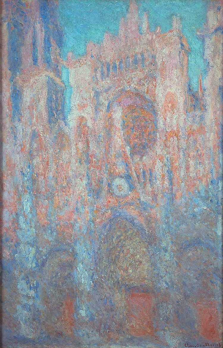 鲁昂大教堂，红色，阳光 Rouen Cathedral, red, Sunlight (1892; Rouen,Normandy,France  )，克劳德·莫奈