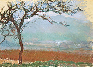 吉维尼的风景 Landscape at Giverny (1887)，克劳德·莫奈