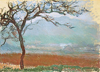 吉维尼的风景 Landscape at Giverny (1887)，克劳德·莫奈