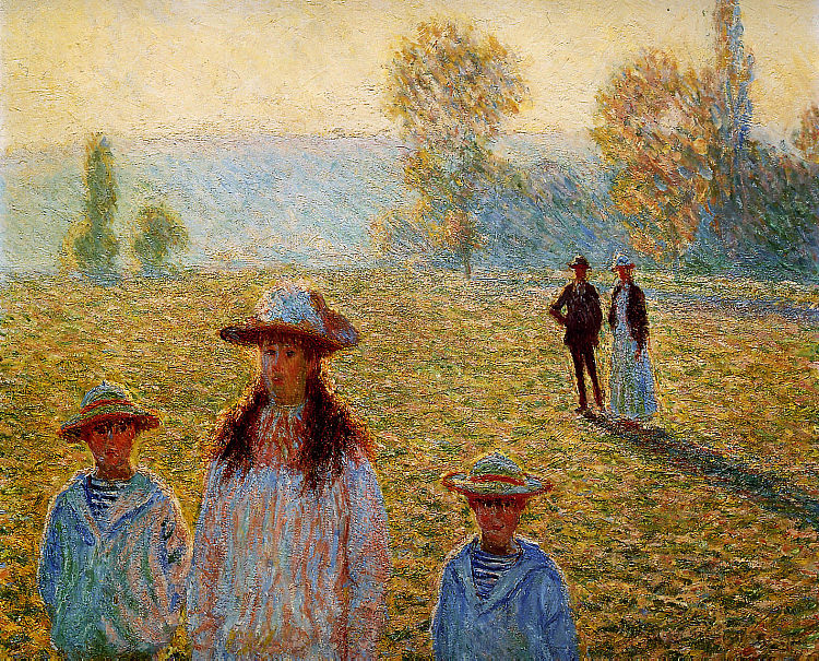 吉维尼的风景 Landscape at Giverny (1888),克劳德·莫奈