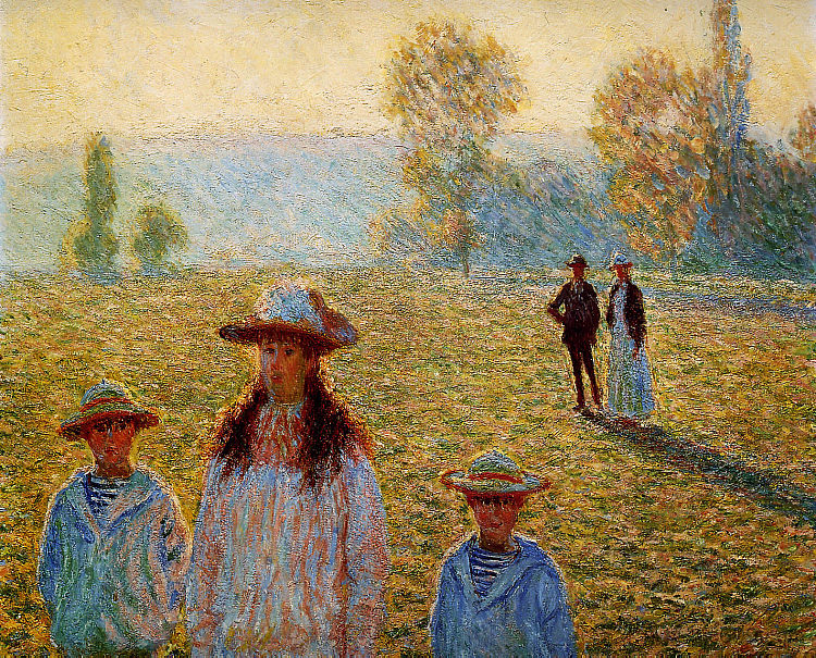 吉维尼的风景 Landscape at Giverny (1888)，克劳德·莫奈