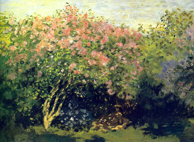 阳光下的丁香花 Lilacs in the Sun (1872)，克劳德·莫奈