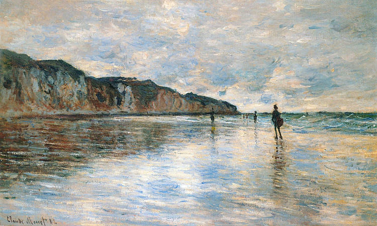 普尔维尔的退潮 Low Tide at Pourville (1882)，克劳德·莫奈