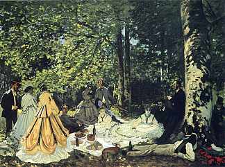 草地上的午餐会 Luncheon on the Grass (1865)，克劳德·莫奈