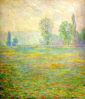 吉维尼的草地 Meadows in Giverny (1888)，克劳德·莫奈