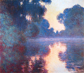 Misty Morning on the Seine in Bue Misty Morning on the Seine in Bue (1897)，克劳德·莫奈