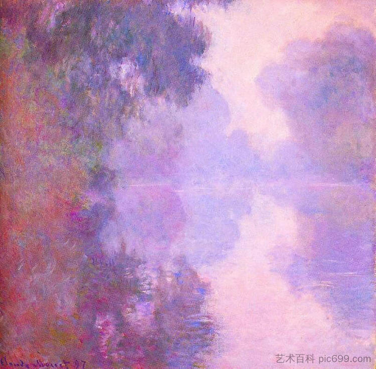 塞纳河上朦胧的早晨 Misty Morning on the Seine (1897),克劳德·莫奈