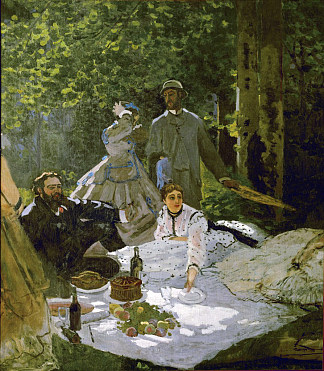 在草地上享用午餐 Le Déjeuner sur l’herbe (1865 – 1866; France                     )，克劳德·莫奈