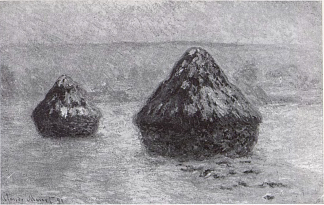 冬天的谷仓 Grainstacks in the Winter (1891; Giverny,France                     )，克劳德·莫奈