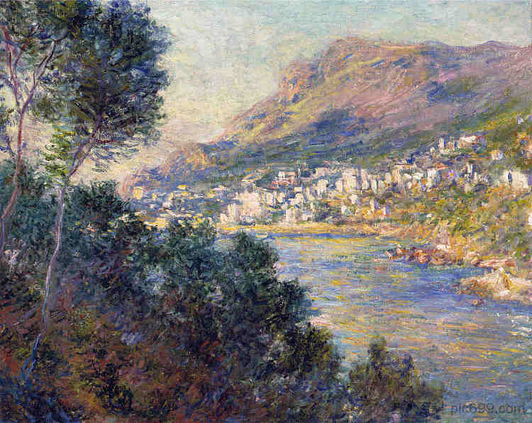 从罗克布吕讷看蒙特卡洛 Monte Carlo Seen from Roquebrune (1884)，克劳德·莫奈