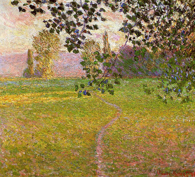 吉维尼，早晨景观 Morning Landscape, Giverny (1888)，克劳德·莫奈