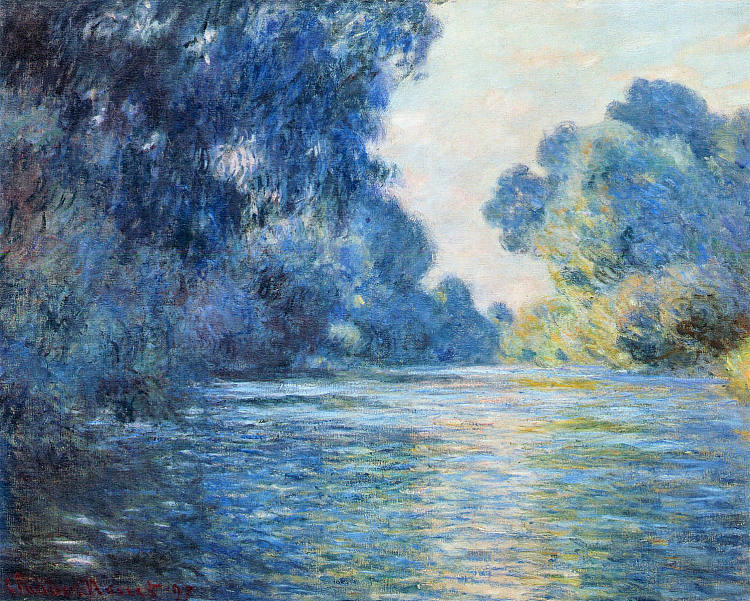 吉维尔尼塞纳河的早晨 Morning on the Seine at Giverny 02 (1897)，克劳德·莫奈