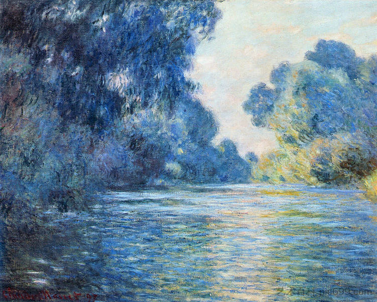 吉维尔尼塞纳河的早晨 Morning on the Seine at Giverny 02 (1897)，克劳德·莫奈