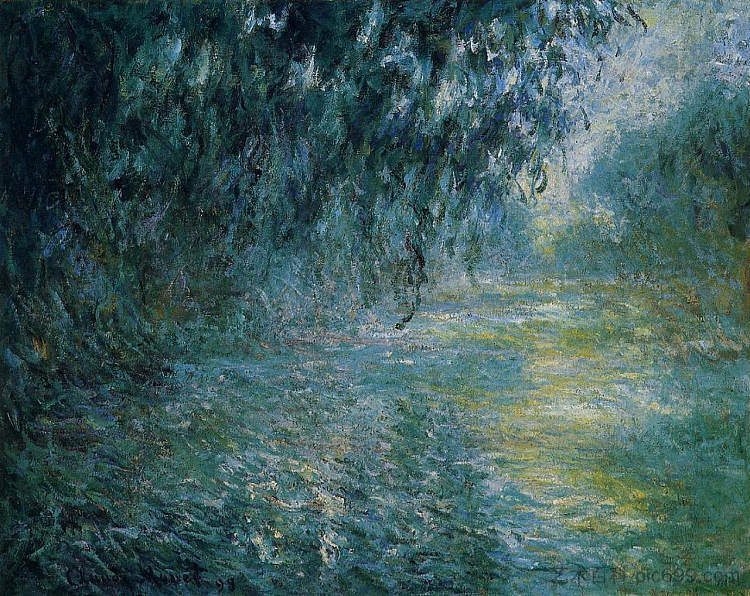 雨中的塞纳河上的清晨 Morning on the Seine in the Rain (1897 - 1898)，克劳德·莫奈