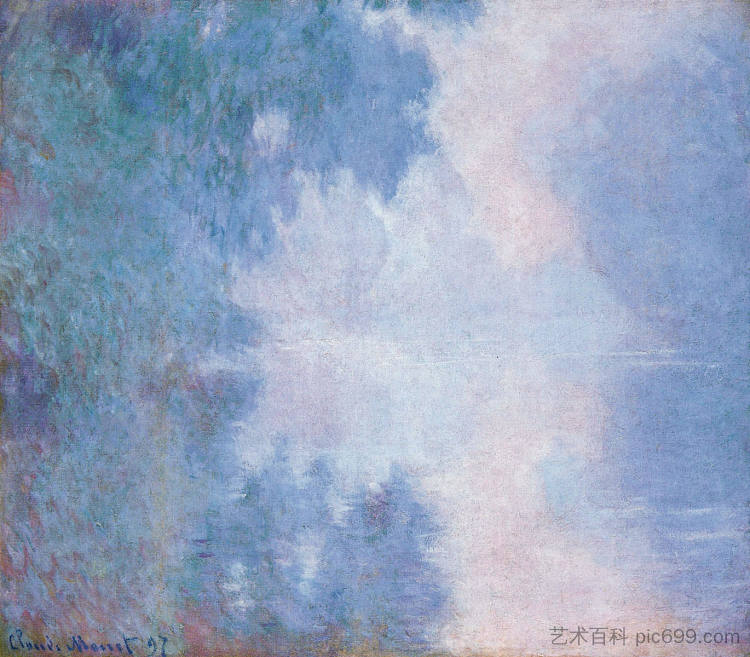 塞纳河的早晨，先生 Morning on the Seine, Mist (1897)，克劳德·莫奈