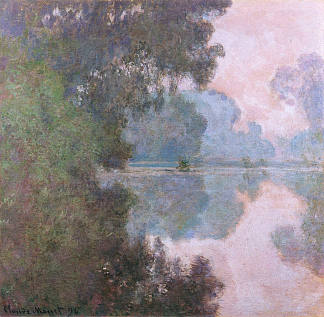 吉维尔尼附近塞纳河上的早晨 Morning on the Seine, near Giverny (1896)，克劳德·莫奈