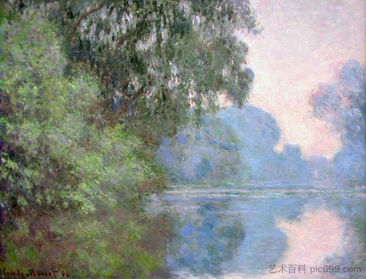 吉维尼附近塞纳河上的早晨 Morning on the Seine near Giverny (1897)，克劳德·莫奈