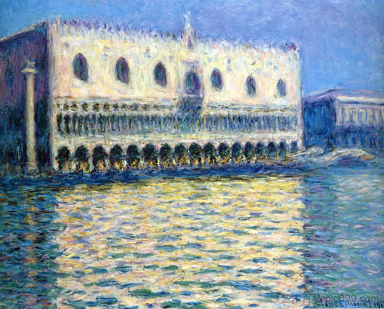 公爵宫 The Palazzo Ducale (1908)，克劳德·莫奈