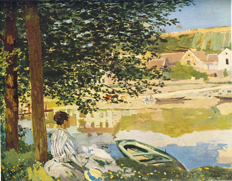 在塞纳河畔，本内库尔 On the Bank of the Seine, Bennecourt (1868)，克劳德·莫奈