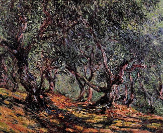 博尔迪格尔的橄榄树 Olive Trees in Bordigher (1884)，克劳德·莫奈