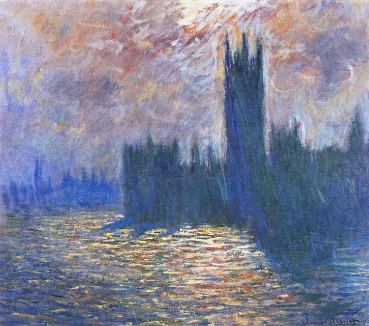 议会，泰晤士河反思 Parliament, Reflections on the Thames (1905)，克劳德·莫奈