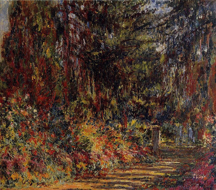 吉维尼的小路 Path at Giverny (1902 - 1903)，克劳德·莫奈