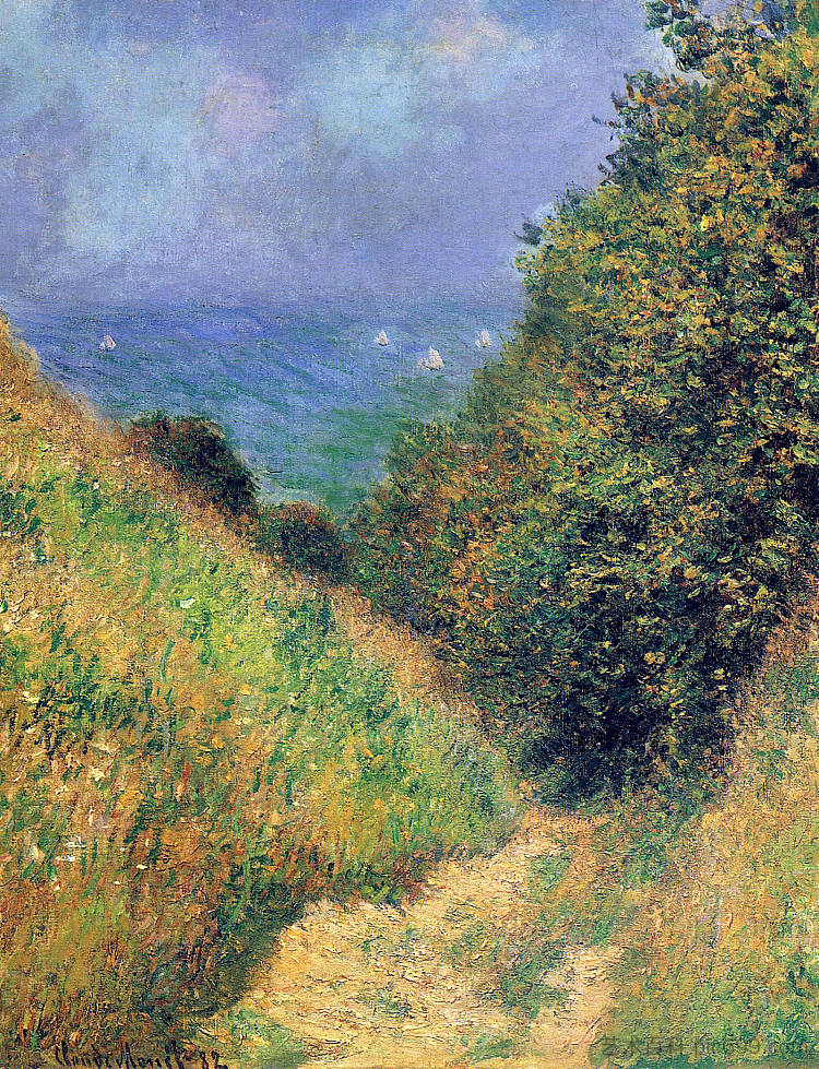 普维尔小径 02 Path at Pourville 02 (1882)，克劳德·莫奈