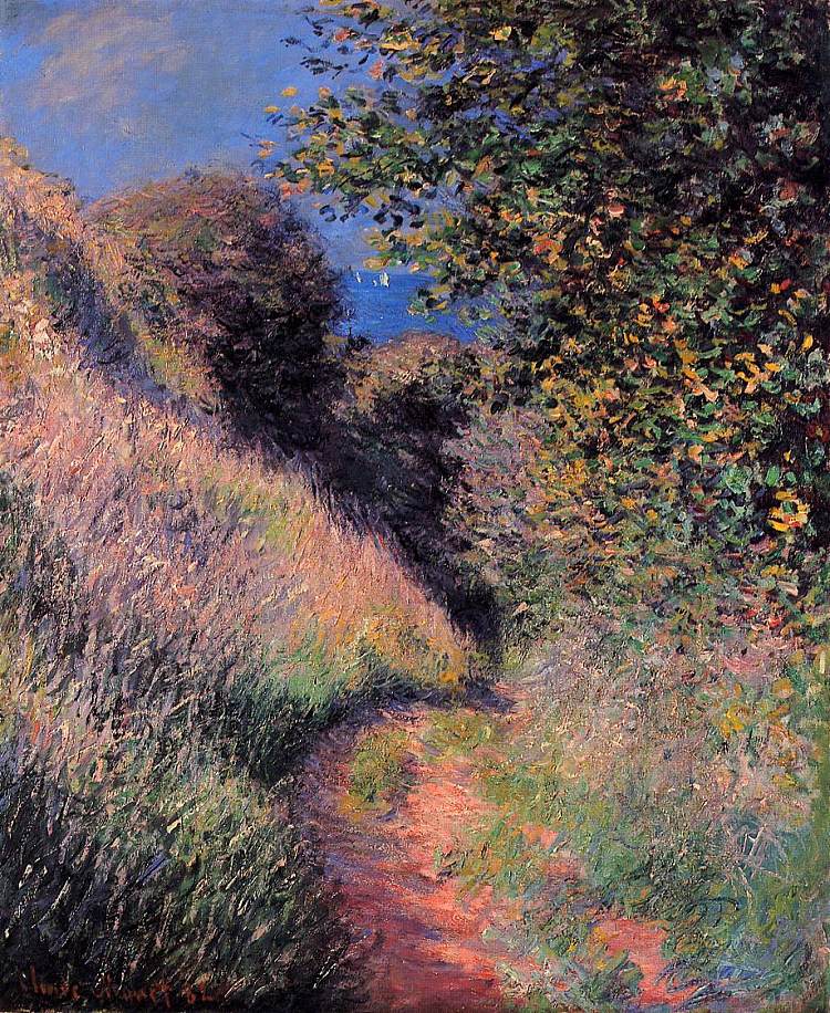 普维尔之路 Path at Pourville (1882)，克劳德·莫奈