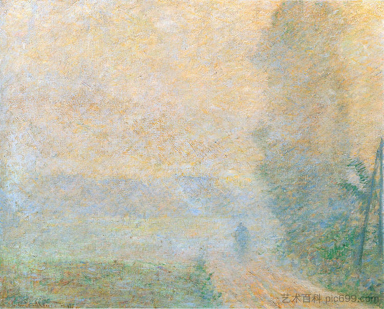 雾中之路 Path in the Fog (1887)，克劳德·莫奈