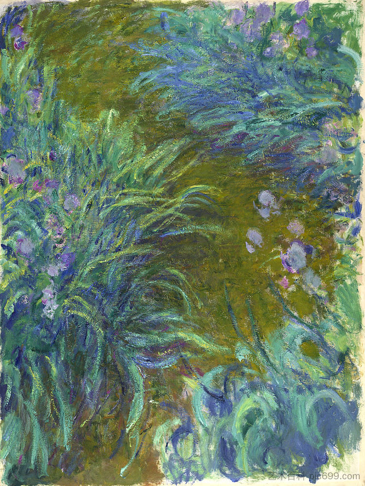 穿过虹膜的路径02 Path through the Irises 02 (1914 - 1917)，克劳德·莫奈