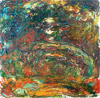 吉维尼玫瑰拱门下的小路 Path under the Rose Arches, Giverny (1920 – 1922)，克劳德·莫奈