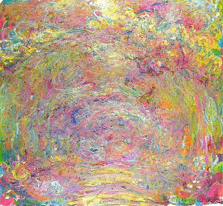 玫瑰棚架下的小路 Path under the Rose Trellises (1918 - 1924),克劳德·莫奈
