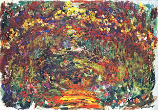 吉维尼，玫瑰花架下的小路 Path under the Rose Trellises, Giverny (1920 – 1922)，克劳德·莫奈