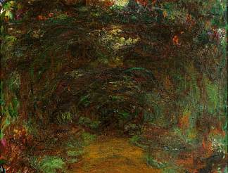 吉维尼，玫瑰花架下的小路 Path under the Rose Trellises, Giverny (1920 – 1922)，克劳德·莫奈