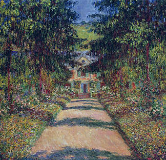 莫奈在吉维尼花园的小路 Pathway in Monet’s Garden at Giverny (1900)，克劳德·莫奈