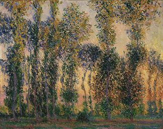 Poplars at Giverny Poplars at Giverny (1888)，克劳德·莫奈