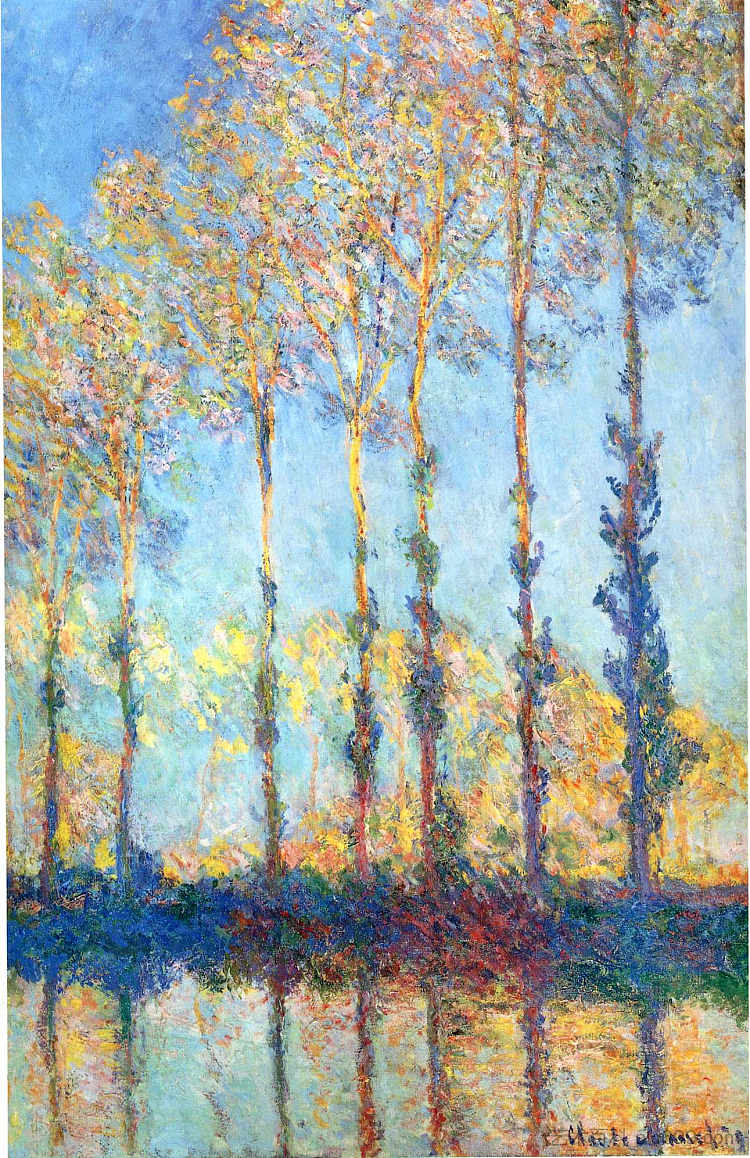 Poplars on the Banks of the Epte Poplars on the Banks of the Epte (1891)，克劳德·莫奈