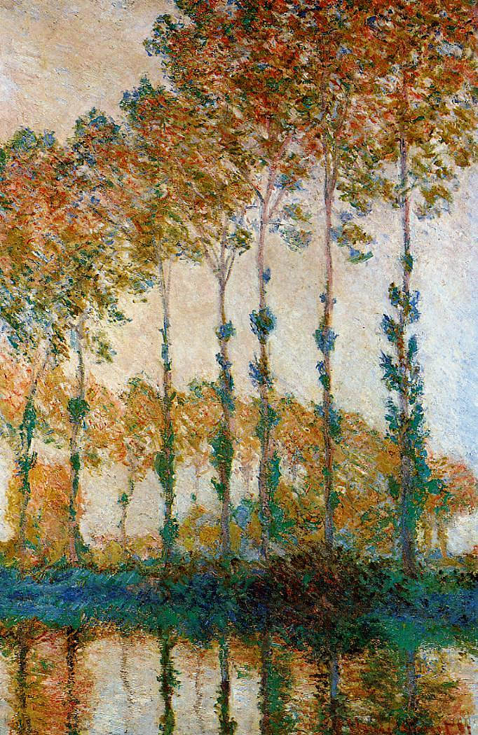 秋天，爱彼特河畔的白杨 Poplars on the Banks of the Epte, Autumn (1891)，克劳德·莫奈