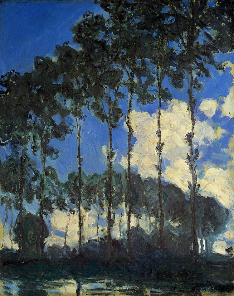 爱彼特河畔的杨树 Poplars on the Banks of the Epte (1891)，克劳德·莫奈