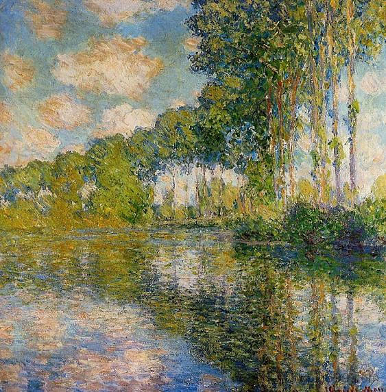 爱普特河畔的白杨 Poplars On The Banks Of The River Epte (1891),克劳德·莫奈