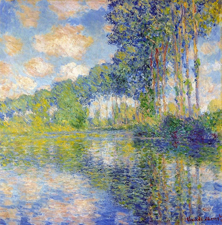 Epte上的白杨 Poplars on the Epte (1891)，克劳德·莫奈