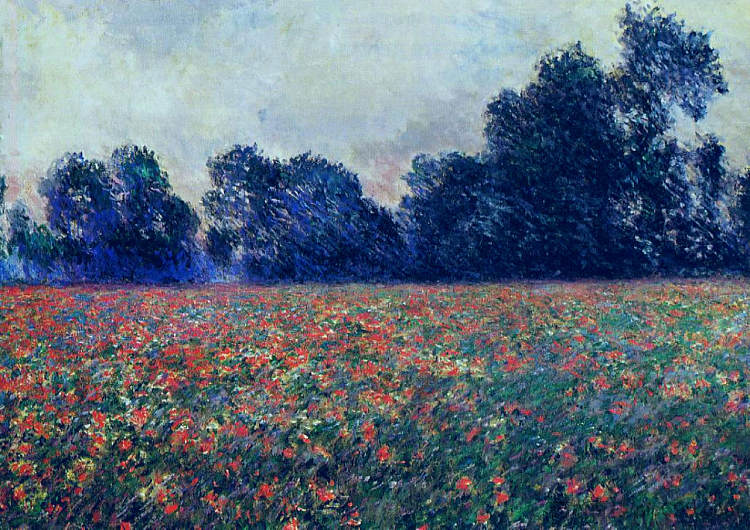 吉维尼的罂粟 Poppies at Giverny (1887),克劳德·莫奈