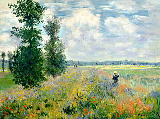 罂粟田，阿让特伊 Poppy Field, Argenteuil (1875)，克劳德·莫奈