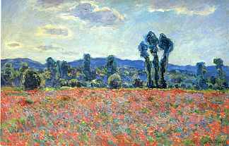 Poppy Field in Giverny Poppy Field in Giverny (1890)，克劳德·莫奈