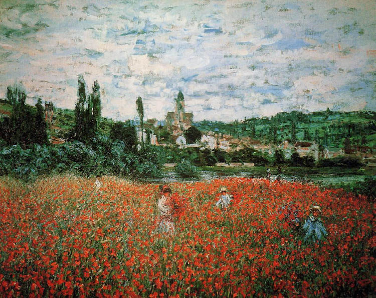 维特伊附近的罂粟田 Poppy Field near Vetheuil (1879),克劳德·莫奈
