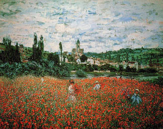 维特伊附近的罂粟田 Poppy Field near Vetheuil (1879)，克劳德·莫奈