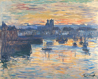 迪耶普港，晚上 Port of Dieppe, Evening (1882)，克劳德·莫奈