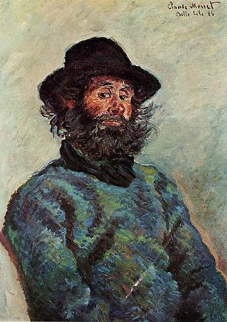 在Kervillaouen的渔夫Poly的肖像 Portrait of Poly, fisherman at Kervillaouen (1886)，克劳德·莫奈