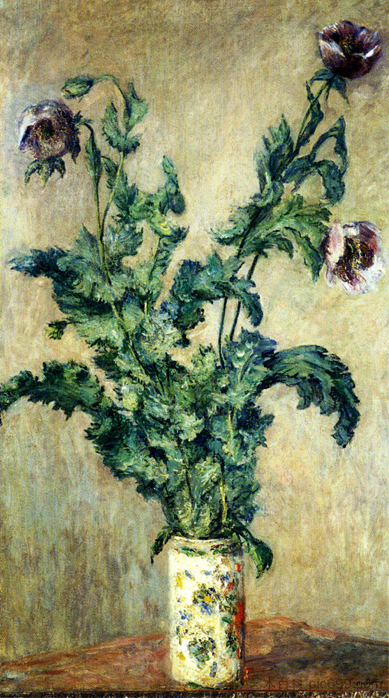 紫色罂粟花 Purple Poppies (1883)，克劳德·莫奈